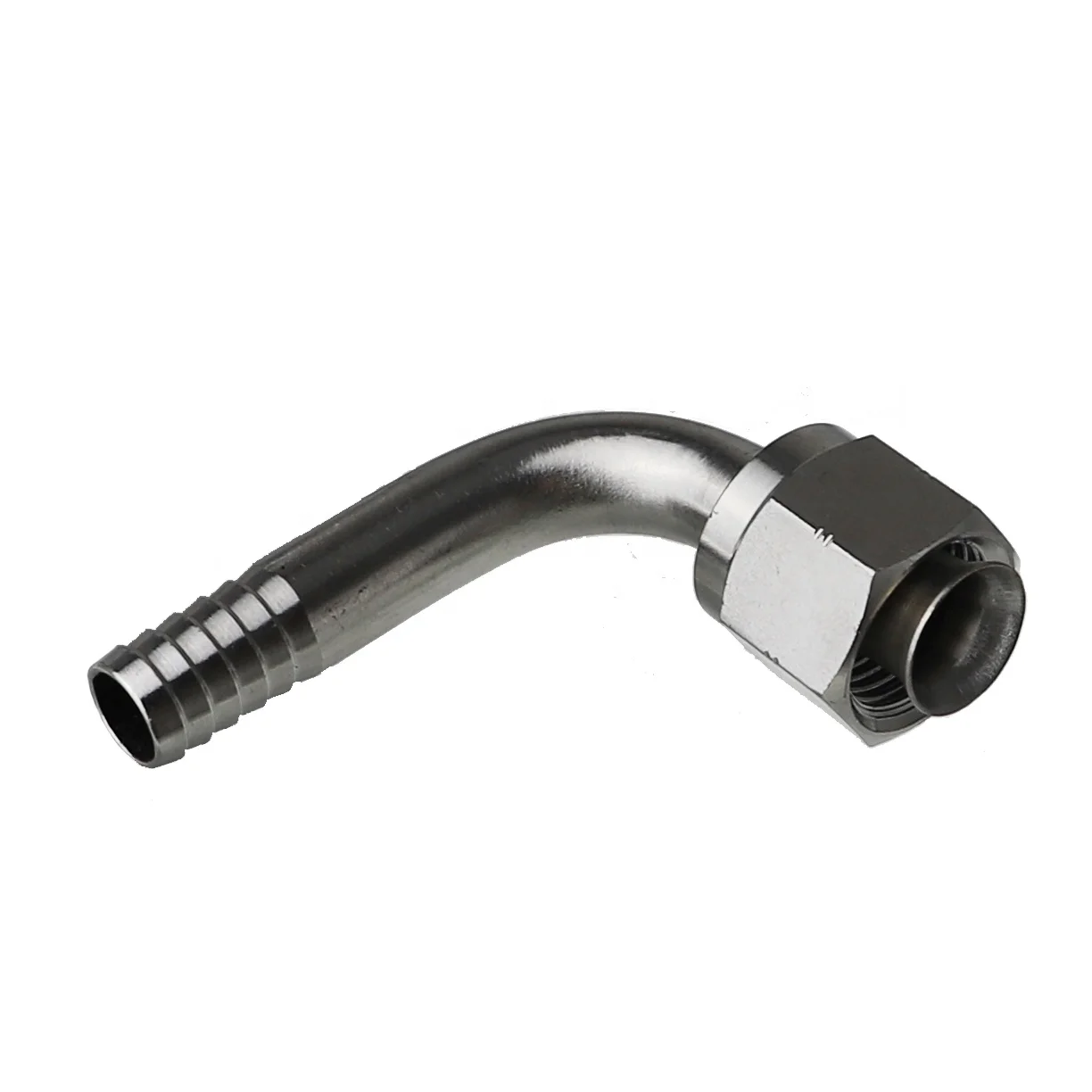 Hydraulic Sanitary Stainless Steel 304 Beverage fitting hose barb elbow adapter connect pipe with swivel hex nut