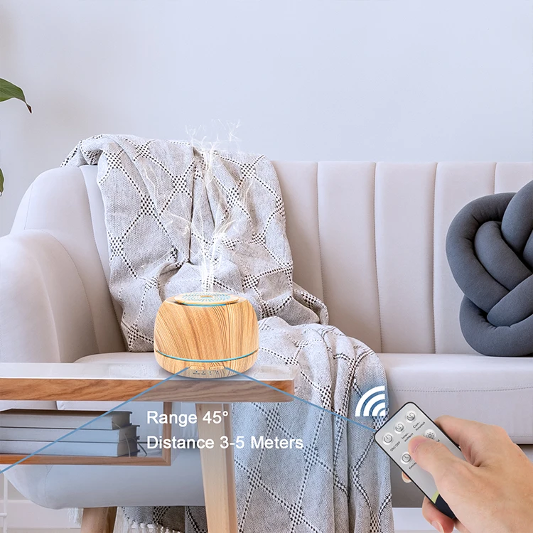 300ml Mini Air Humidifier Ultrasonic Diffuser Wood Grain USB Aroma Diffuser With Remote Control