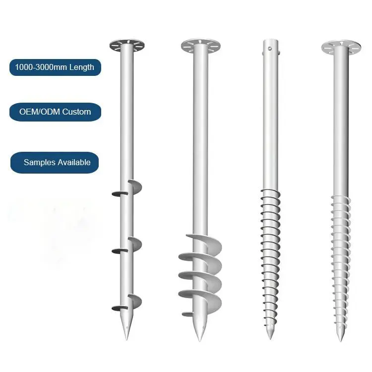 Customized galvanized steel ground screw piles for solar mounting system earth ground screw anchor price
