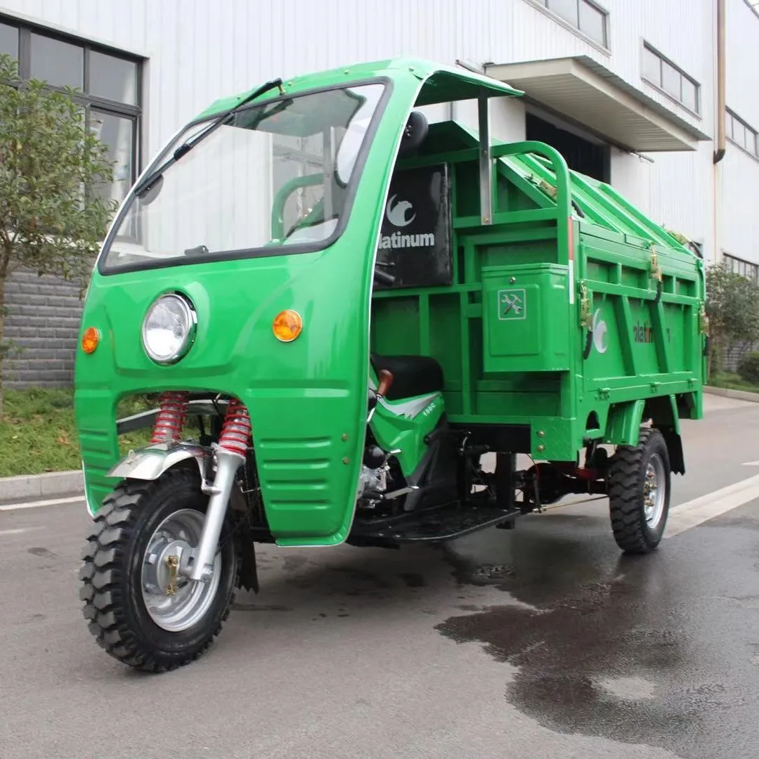 Simple 110 hood sanitation vehicle 250CC cargo motorcycle truck big wheel tricycle for adult other tricycles