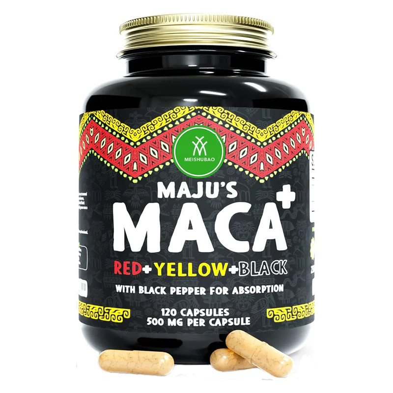 Custom Herbal Supplements 500mg Black Maca Extract Capsule Energy Maca Root Capsule