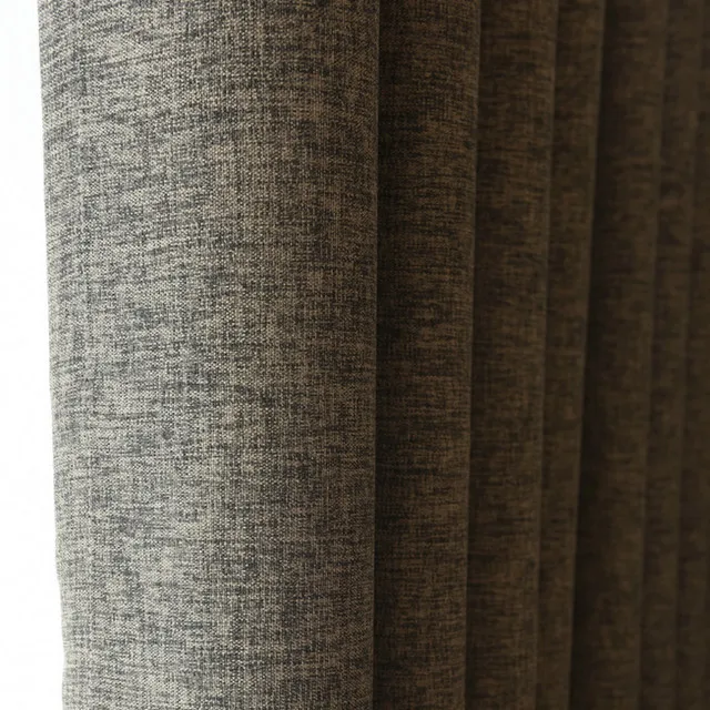 factory supply 280cm width 100% polyester cationic linen look blackout curtain fabric