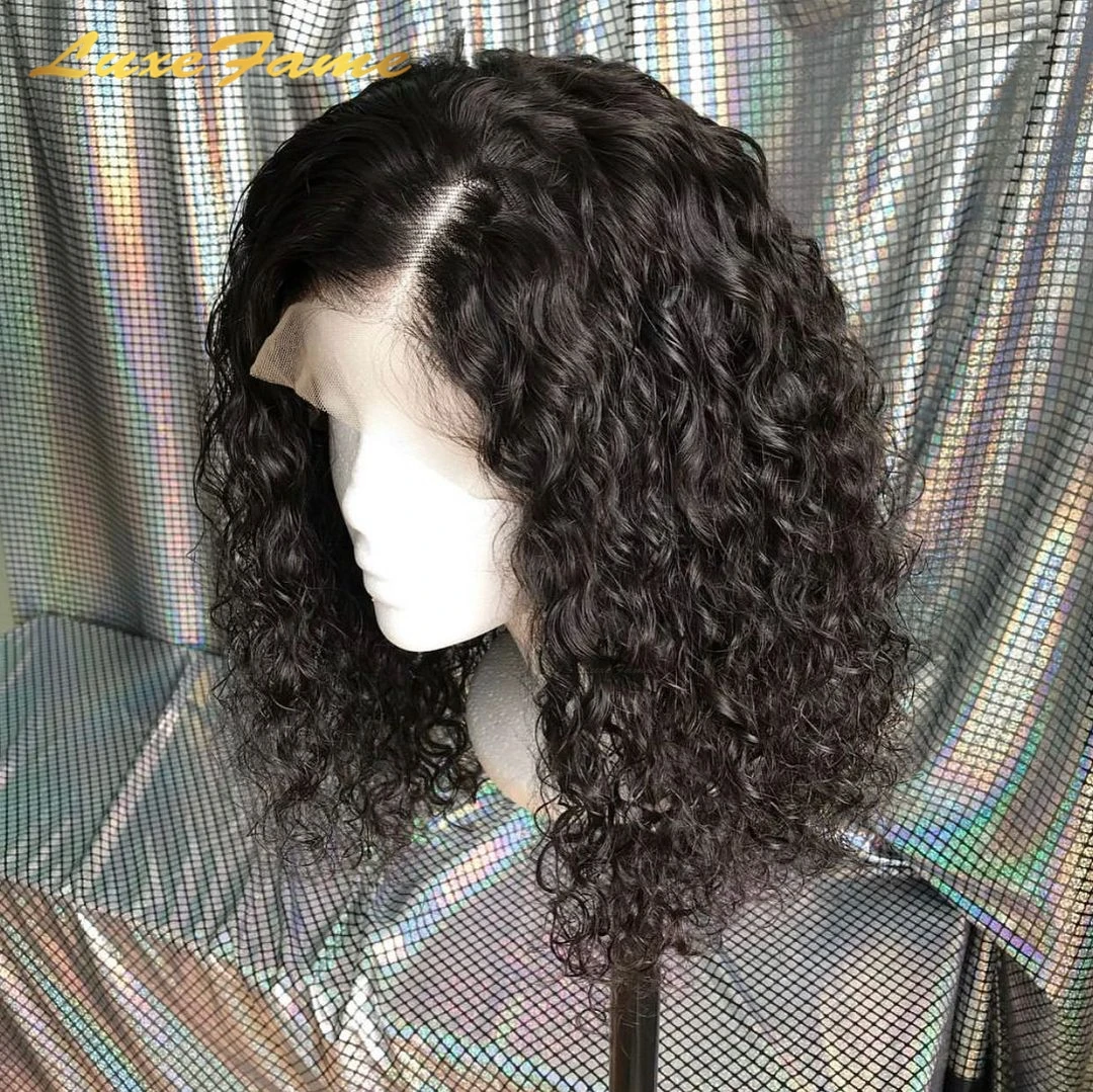 Top Quality Deep Wave Lace Front Wig 30 Inch,Braid Fine Wig Lace,Yaki Lace Ponytail Wig With Bangs