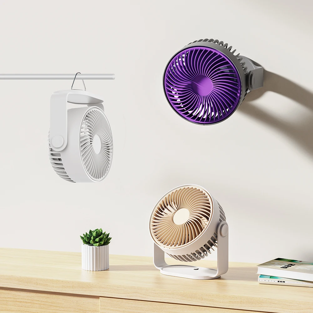 Newest Trend Desktop Fan  USB Rechargeable Mini Table Fan 3000mAh Portable Small Desk Fan