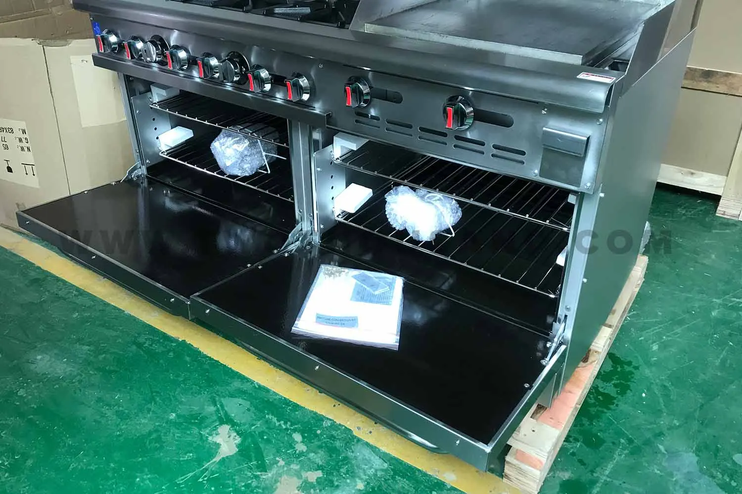 RGR60-G24 6 Burners ETL Restaurant Gas Stove with Oven and Griddle