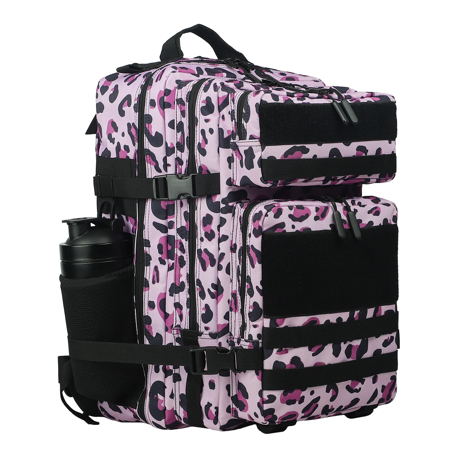 LAMGOYI custom logo 45L fitenss backpack pink leopard waterproof hiking bag athletic tactical gym backpacks gym bag