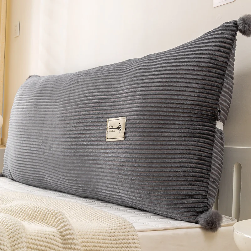 Solid Color Bier 2023 new magic velvet straight strip cushion dark grey Pillow Case