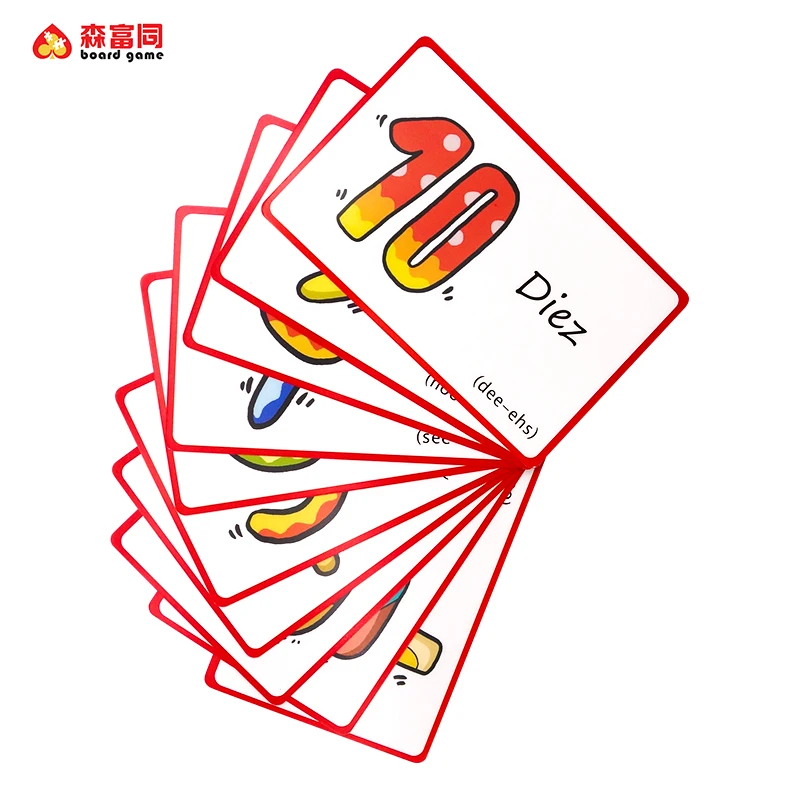 
Free Sample Custom Printing Spanish Number Flash Cards For Children 