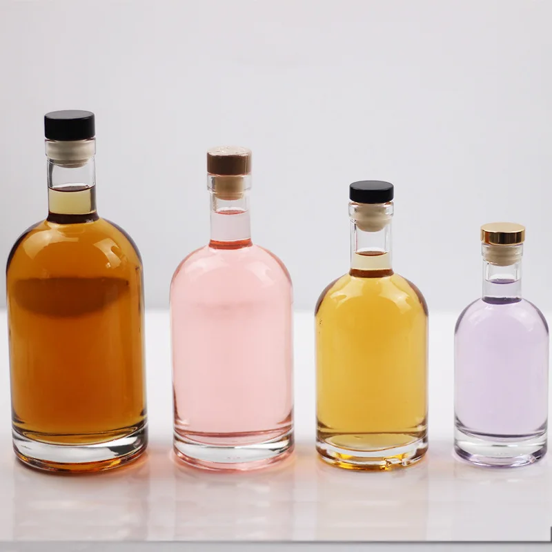 Clearance Sale Custom Empty Vodka Bottle 375ml 500ml 750ml Glass Bottle For Liquor With Cap