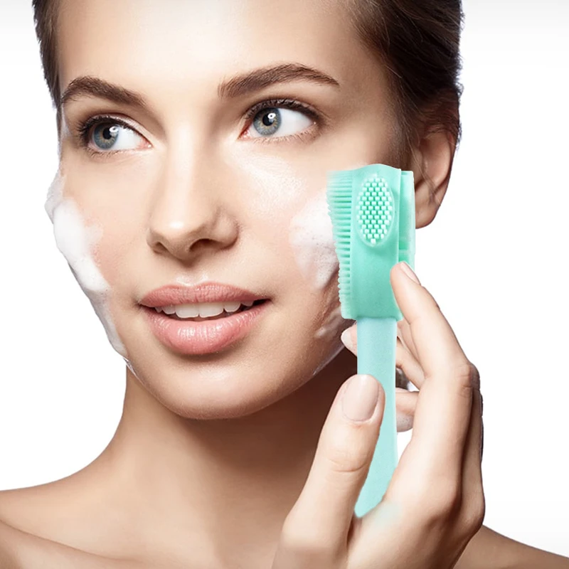 Multi-functional Silicone Skin Face Deep Wash Cleanser Massager Facial Cleansing Brush Alar Groove Face Spin Brush for Daily-Use
