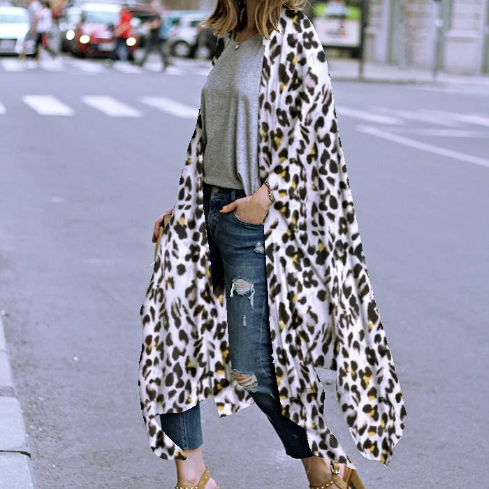 Women Kimono New Design Fashion Pattern Leopard Long Sleeve High Quality Wholesale Kimono