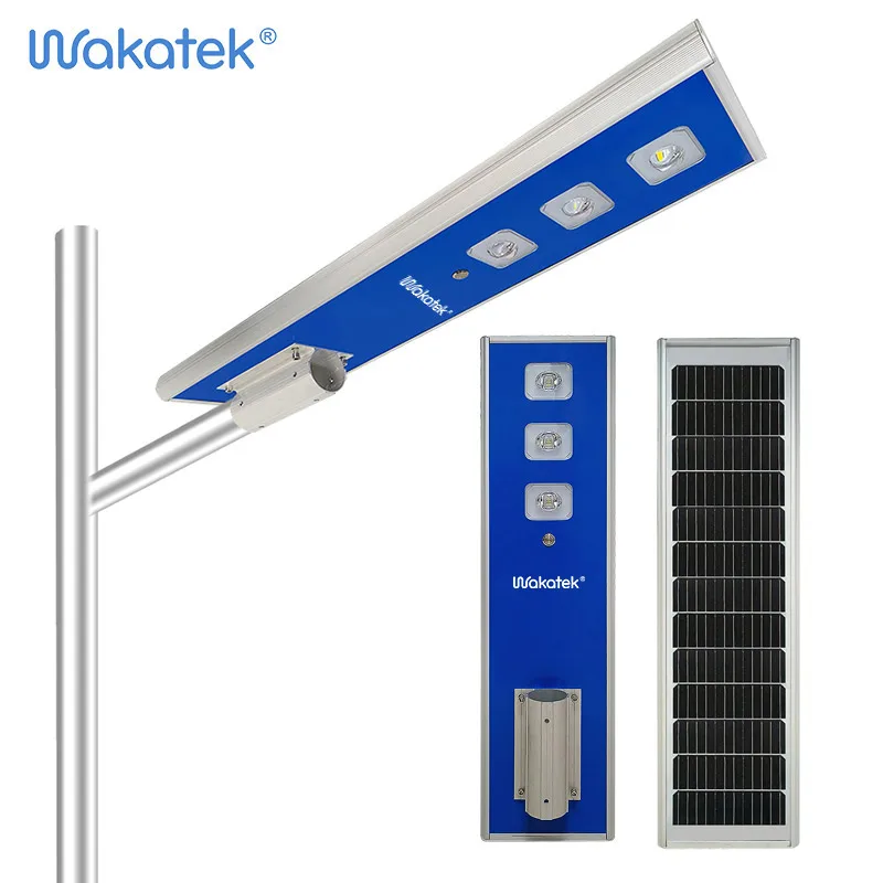 WAKATEK лучшее качество Солнечный свет 300 Вт водонепроницаемый ip67 интегрированный все в одном солнечный уличный светильник на солнечной батарее