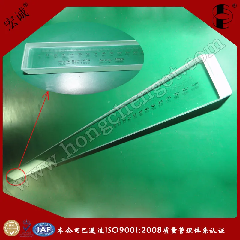 China Good Quality Glasses Optical HCL01-1000 High Transparent Measuring Rulers for Machine Vision Lens
