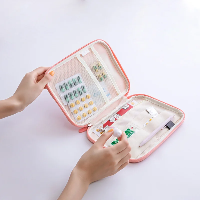 Travel portable medicine bag with large capacity drug pack travel storage bag