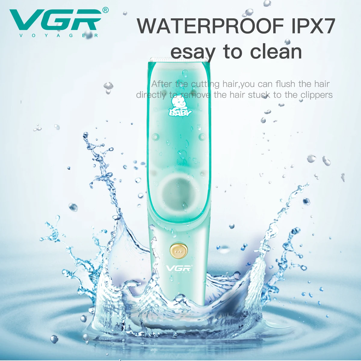 VGR V-151 Low Noise Professional Ceramic Blades  Baby Hair Clipper Electric Hair Trimmers for Kids with 3 Comb Guide