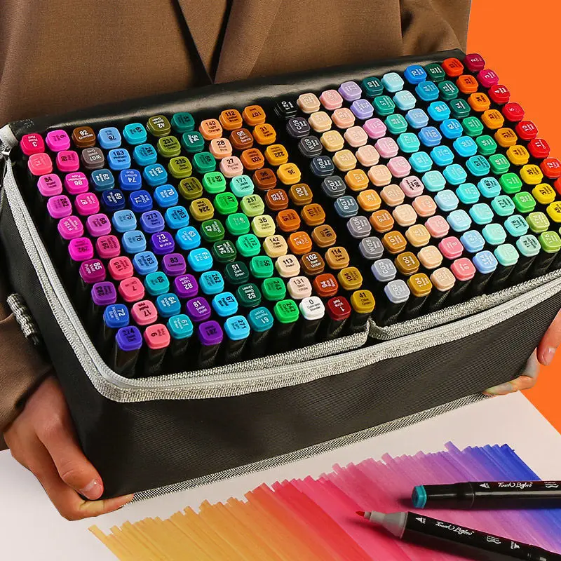 216 color Alcohol Based Dual Tips Art Markers Multicolor Bag Sketching Marker Ketch Permanent Art Marker Pens