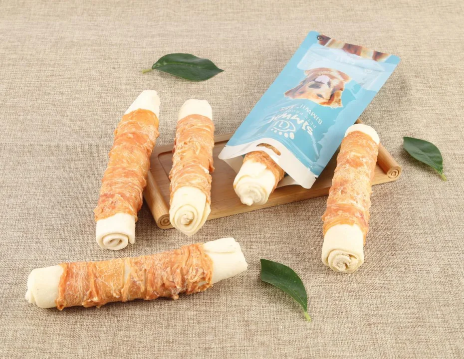 Healthy White rawhide rolls rawhide expanded stick chewing bones dog chew dog Treats Dog Food