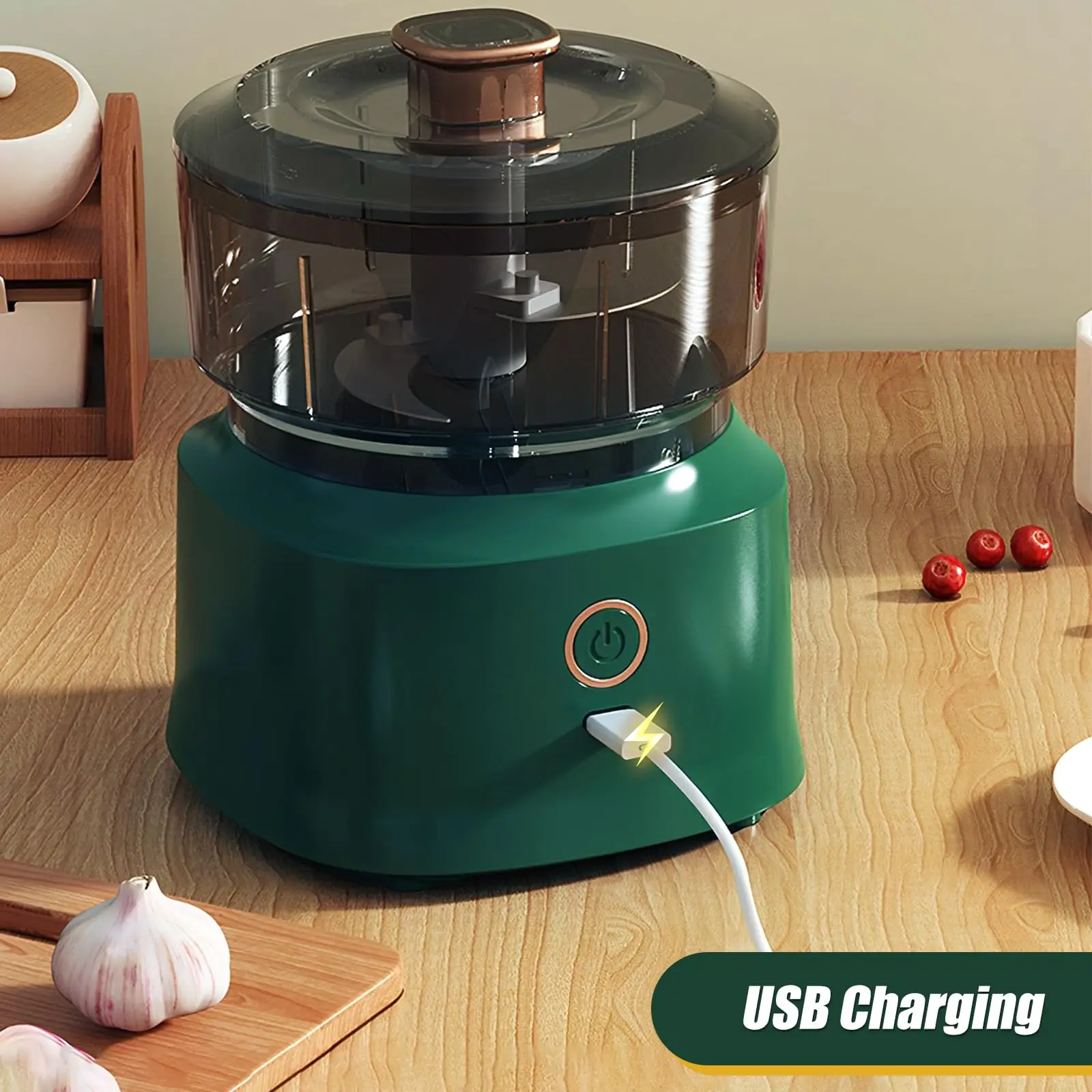 Wholesale Portable Cordless USB Rechargeable 350ML Garlic Mini Food Chopper Processor Electric Meat Grinder For Vegetable Onion