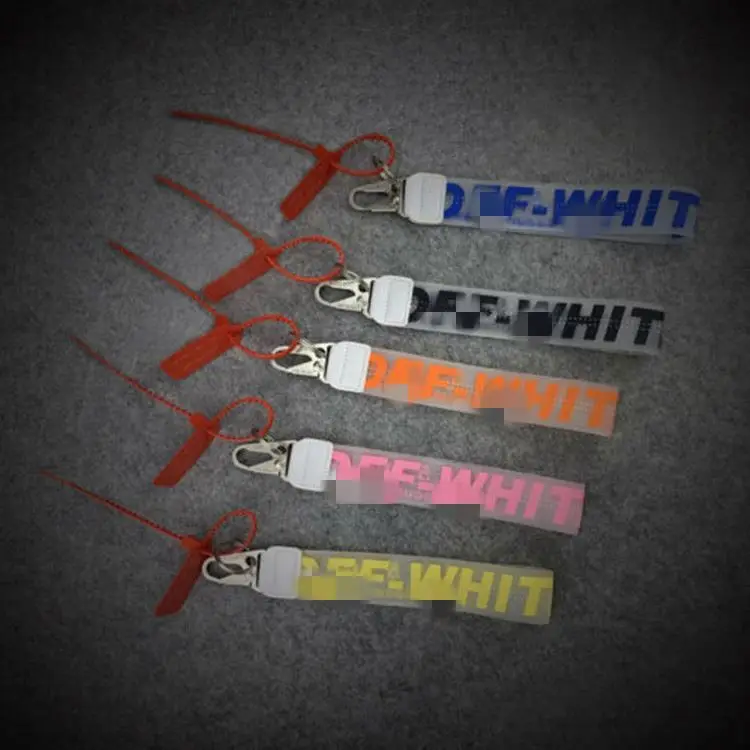 custom logo Low MOQ o ff white keychain