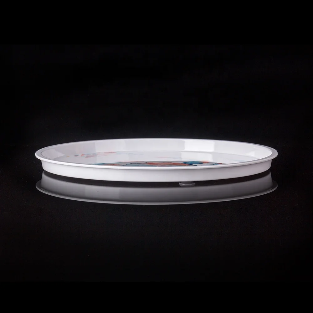 Wholesale Custom Tableware Rustic Appearance Seabed Coral Crab Printing Melamine Dinner Plate Set