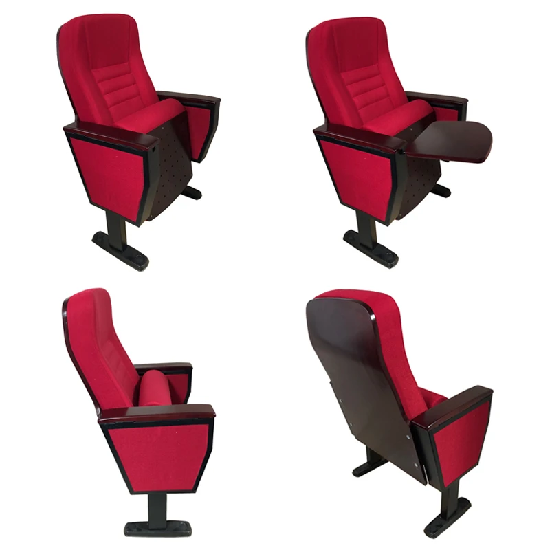 Best Price Solid Wood Auditorium Theatre Chair with Folding Writing Board Modern Design Foldable Armrests