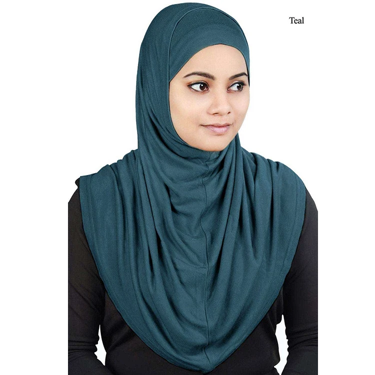 Top Quality Islamic Woman Girls Muslim Underscarf Turban Wrap Plain Stretchy Soft Headscarf Two Piece Amira Jersey Hijab