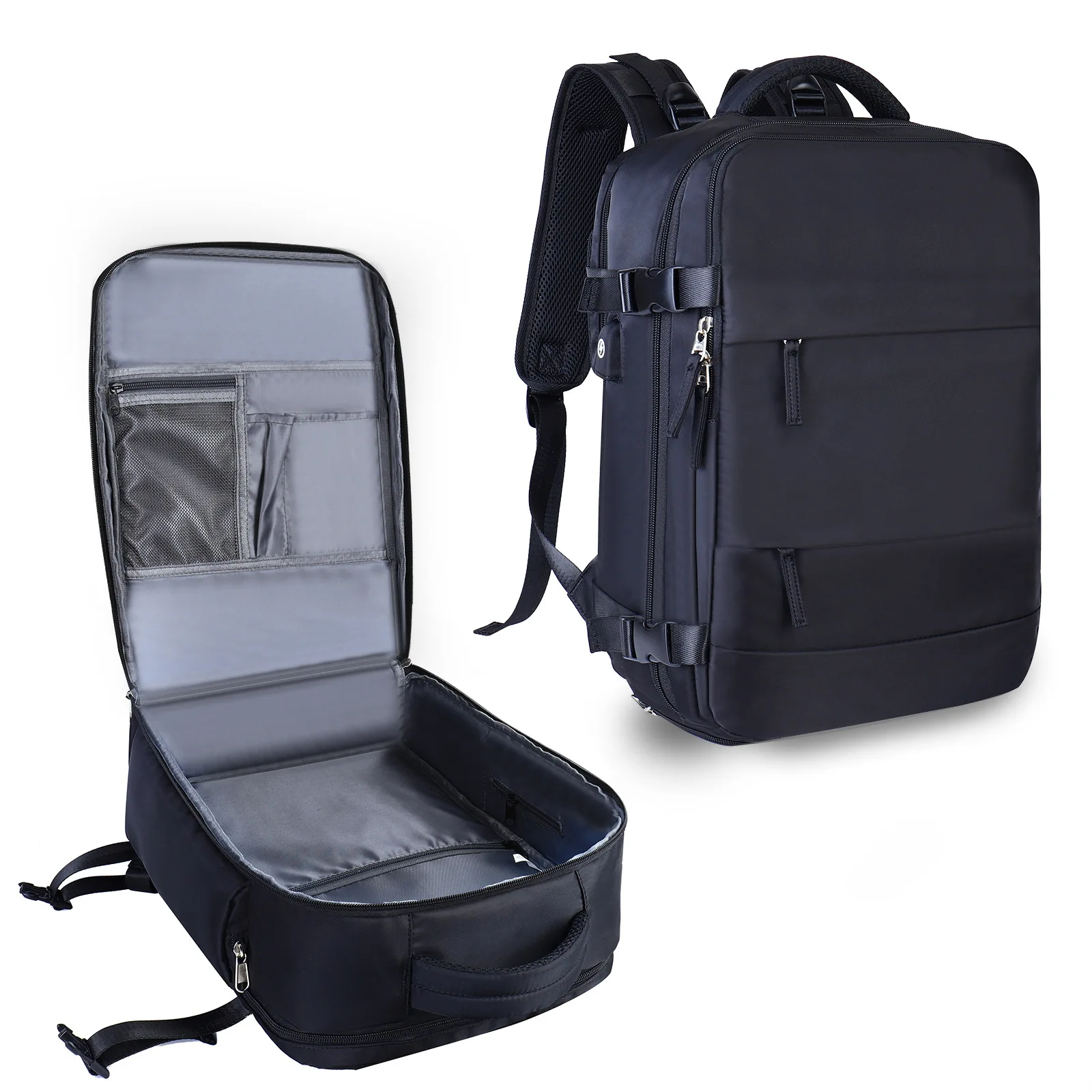 Large Capacity Travel Backpack with USB Interface, Water-resistant, Anti-theft, and Ergonomic for Daily Commute and Travel