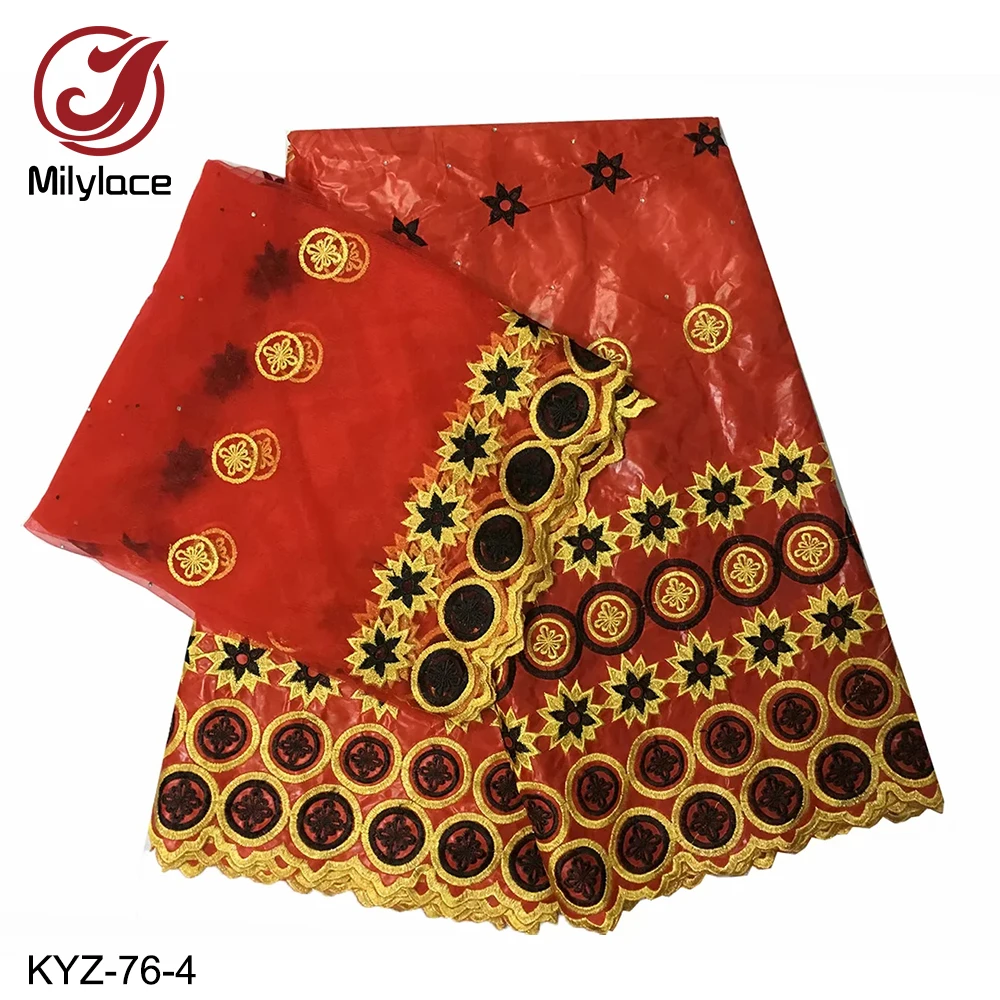 Good Quality African Embroidery Cotton Lace Guinea Brocade Bazin Fabric