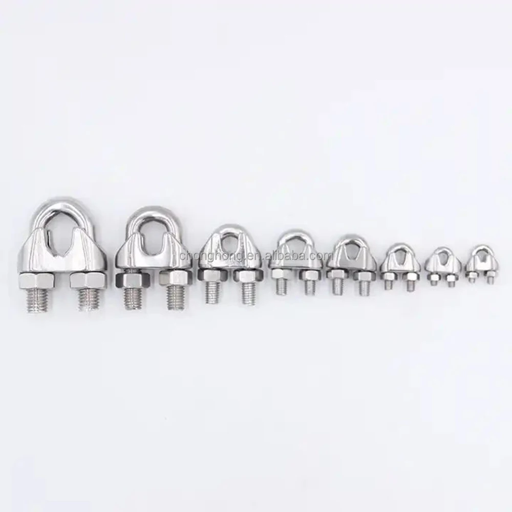 DIN741JIS Type US Type Wire Rope Clip Stainless Steel Clip  AISI316/AISI304 Cable Clamp Ready Stock