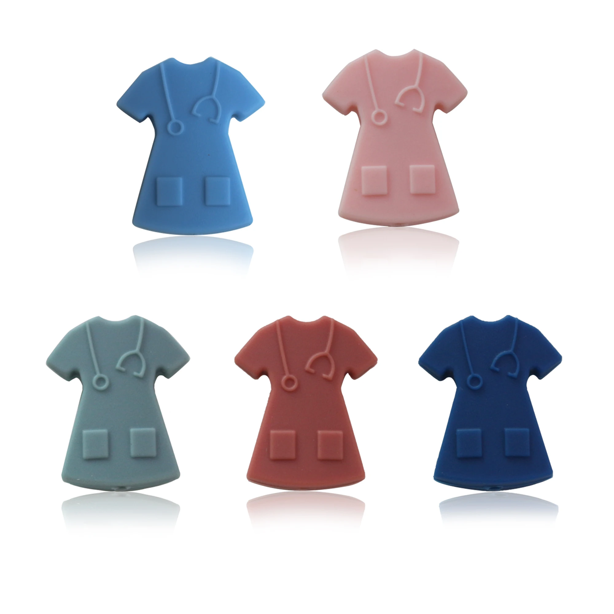 2024 новый индивидуальный дизайн ручка из бисера медсестра скраб фокусные силиконовые бусины персонаж доктор дизайн футболки