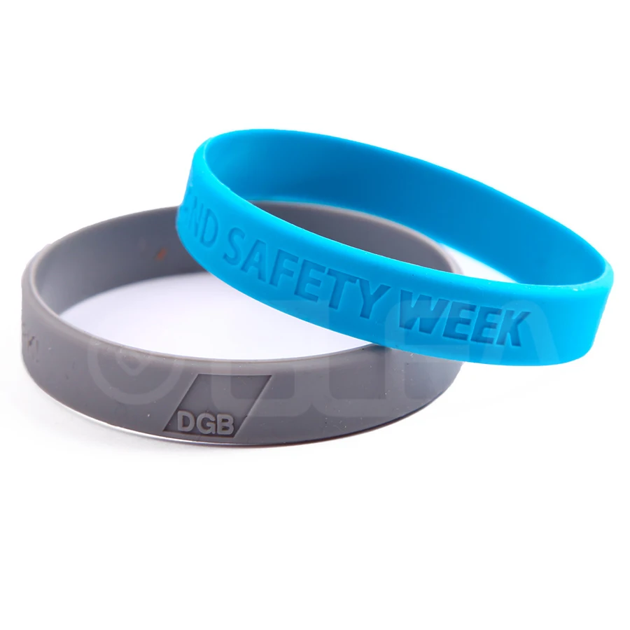 Plastic Rubber Silicone Elastic Wristbands with logo custom