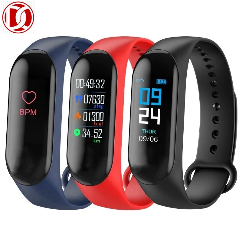 China commercial good price waterproof smartwatch M3 with heart rate blood pressure sleep monitor pedometer fitness tracker