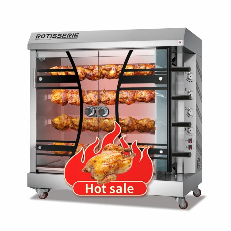 4 Rods Gas Rotisserie Chicken Restaurant 4/6/9 Rods Rotisserie Oven Commercial Electric Chicken Roaster