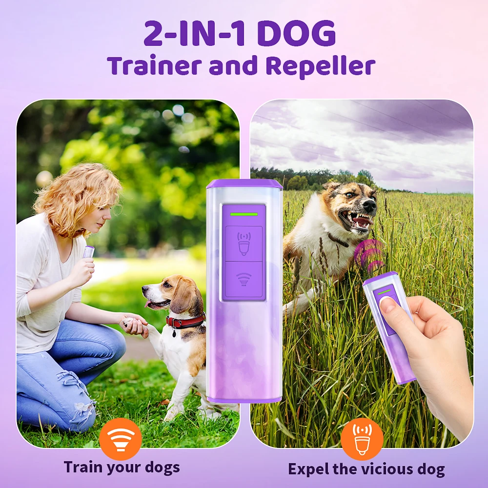 Handhold Ultrasonic Rechargeable Dog Bark Deterrent Device Anti Barking Repeller Stop Bark Training Device