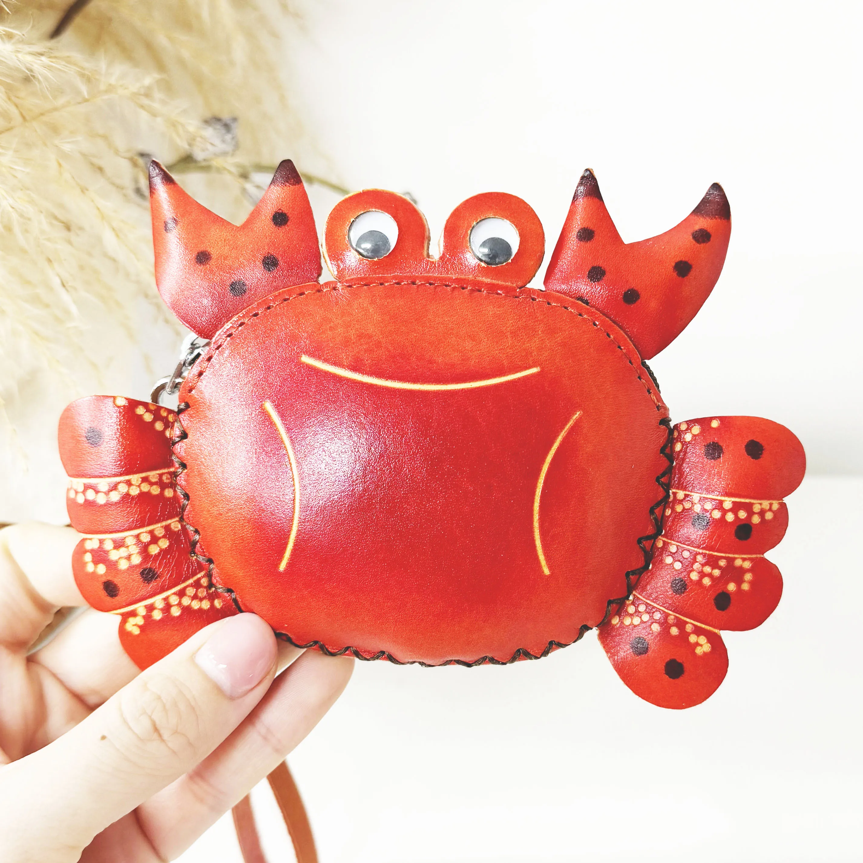CP-011crab сувенирная ткань в Лондоне винтажный персонализированный высококачественный милый кошелек из воловьей кожи