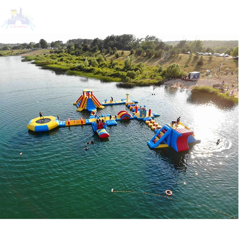 Floating water park game inflatable sea trampoline for sale