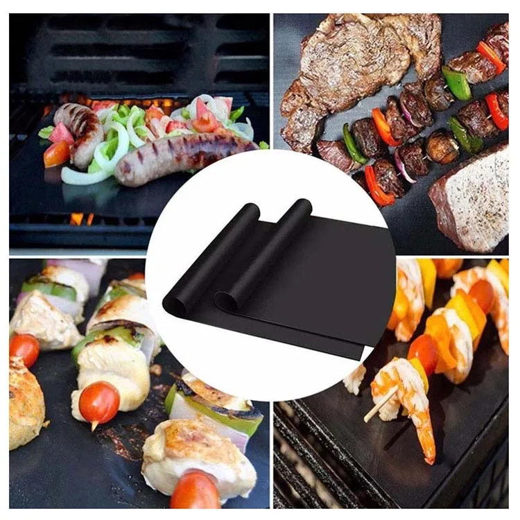 EXW price Hot Easy-Clean 100% Non Stick Reusable Ptfe BBQ Fire Proof Grill Mat