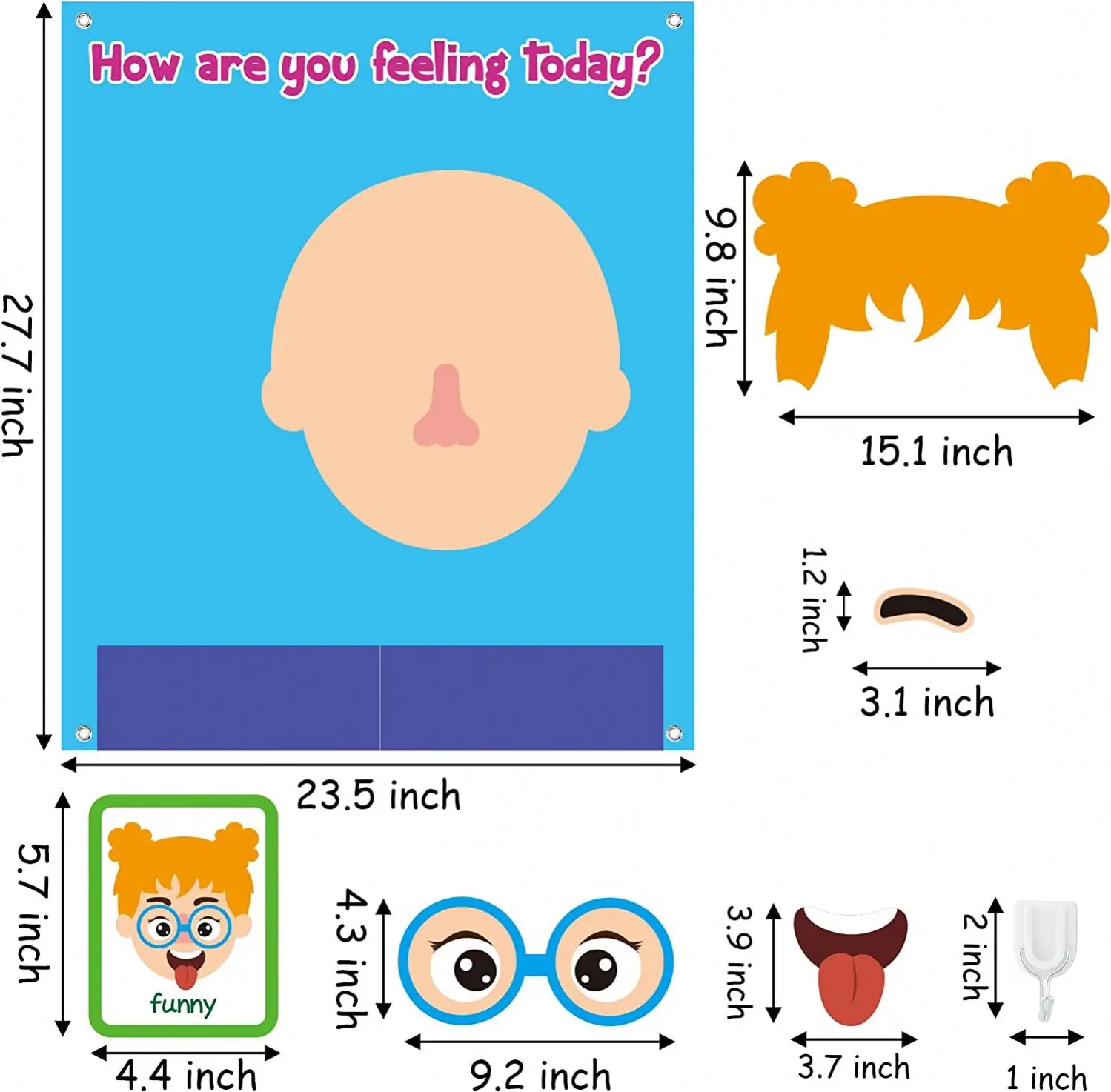 88Pcs Social Emotional Felt Board Story Set Emotion Felt Flash Cards Facial Expressions Patterns air Educational Teaching