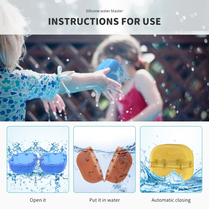 Factory Direct Sale Summer Party Silicone Reusable Water Balloons Magnetic Easy Quick Fill Bomb Self Sealing Water Balloons