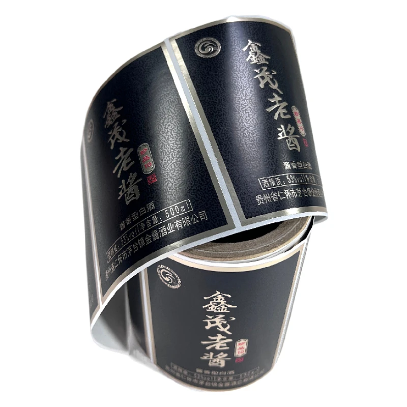 Cheap price black and white stickers labels on wine bottles