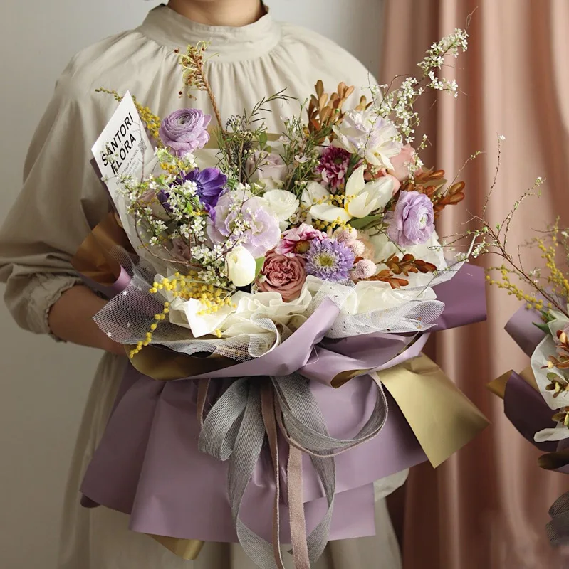 New package flower mesh wild bouquet bouquet yarn flower shop flower packaging materials gift wrapping paper material