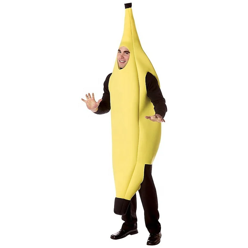 Appealing Banana Costume Adult Deluxe Set for Halloween Dress Up Party and Role play Cosplay