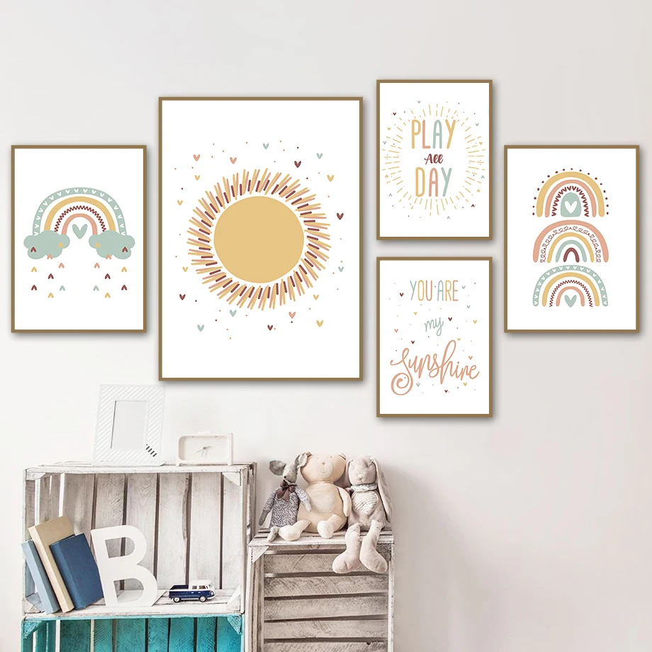 Kids Room Decor Nordic Posters And Prints Nursery Wall Art Canvas Painting