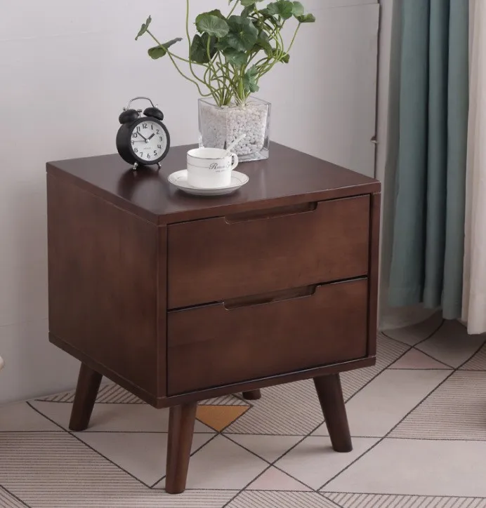 Solid wood bedside table simple modern home small apartment bedroom bedside table apartment hotel storage cabinet