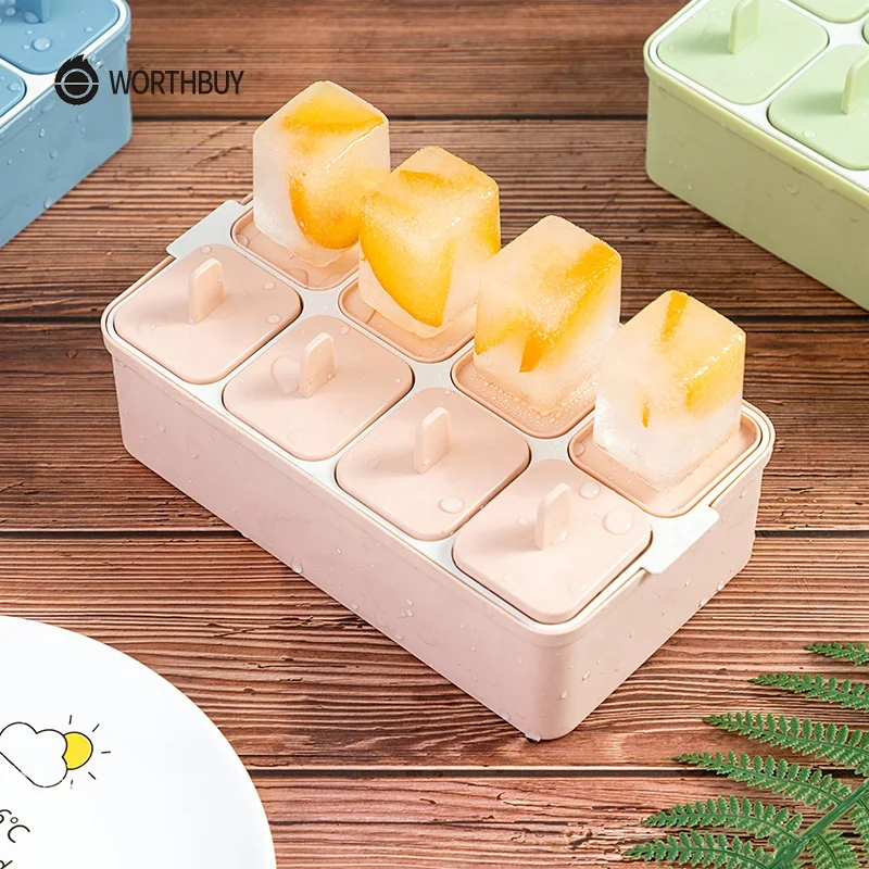 WORTHBUY Ice Cream DIY Pop Mould Easy Release Ice Cube Jelly Maker Plastic Popsicle Mold Kitchen Accessories