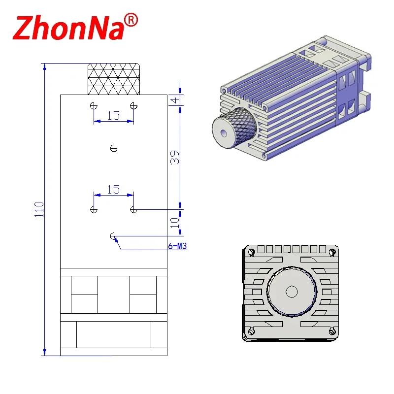 Синий лазерный 445/450nm5w диодный модуль TO9 пакет для резки DIY высокой мощности лазерная резьба номер