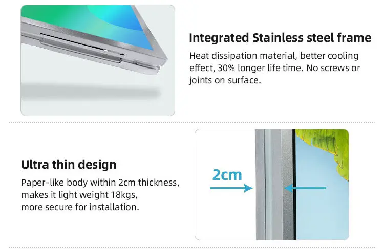 32 43 55 inch Hanging Lcd Dual Sided Touch Screens Ceiling Advertising Player Digital Signage and Displays