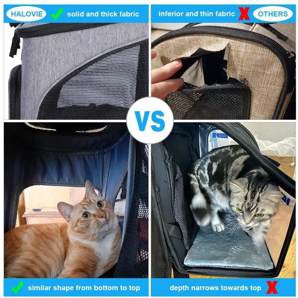 Pet Carrier Backpack Expandable for Cats Dogs Under 18 LB, Breathable Mesh Cat Backpack Carrier Bag, Dog Backpack Carrier