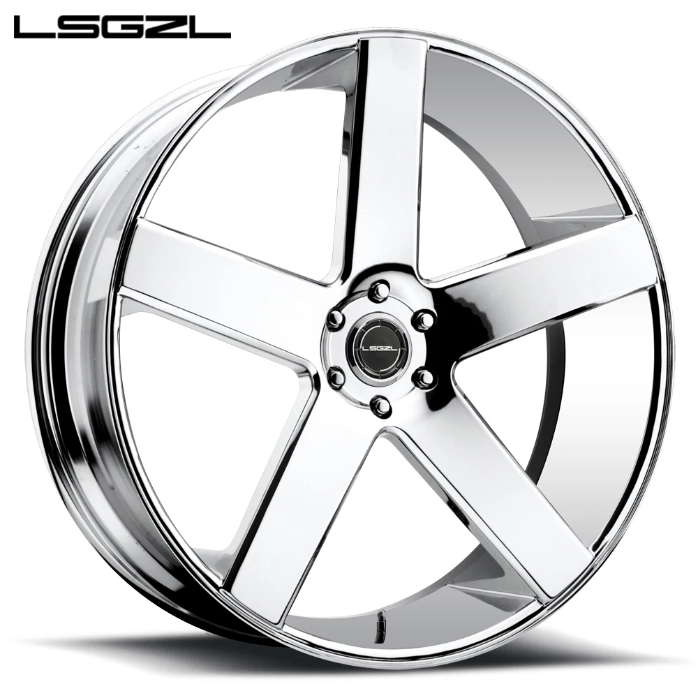 custom forged 5 spokes aluminum alloy polish Chrome wheels rim silver 5x114.3 5x120  5x130 18 19 20 21 22 23 24 26 inch