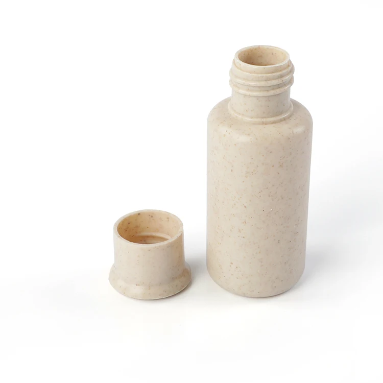 small size Eco Friendly Container Wheat Straw Biodegradable Plastic bottles for shampoo lotion samples Travel Bottle Set